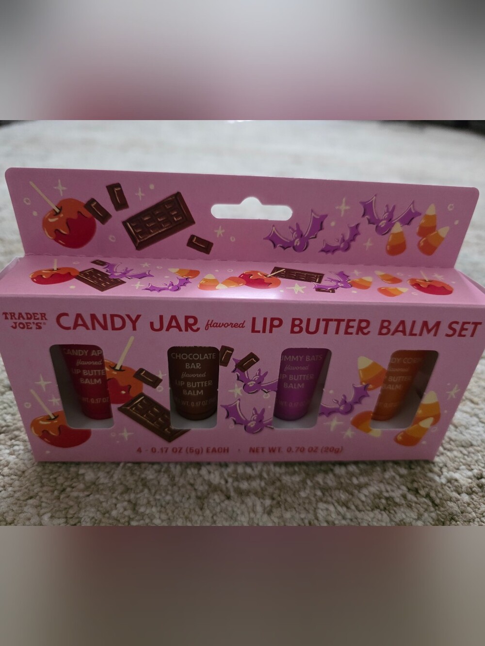 Trader Joe'd Candy Jar Pink Flavored Lip Butter Balm Set